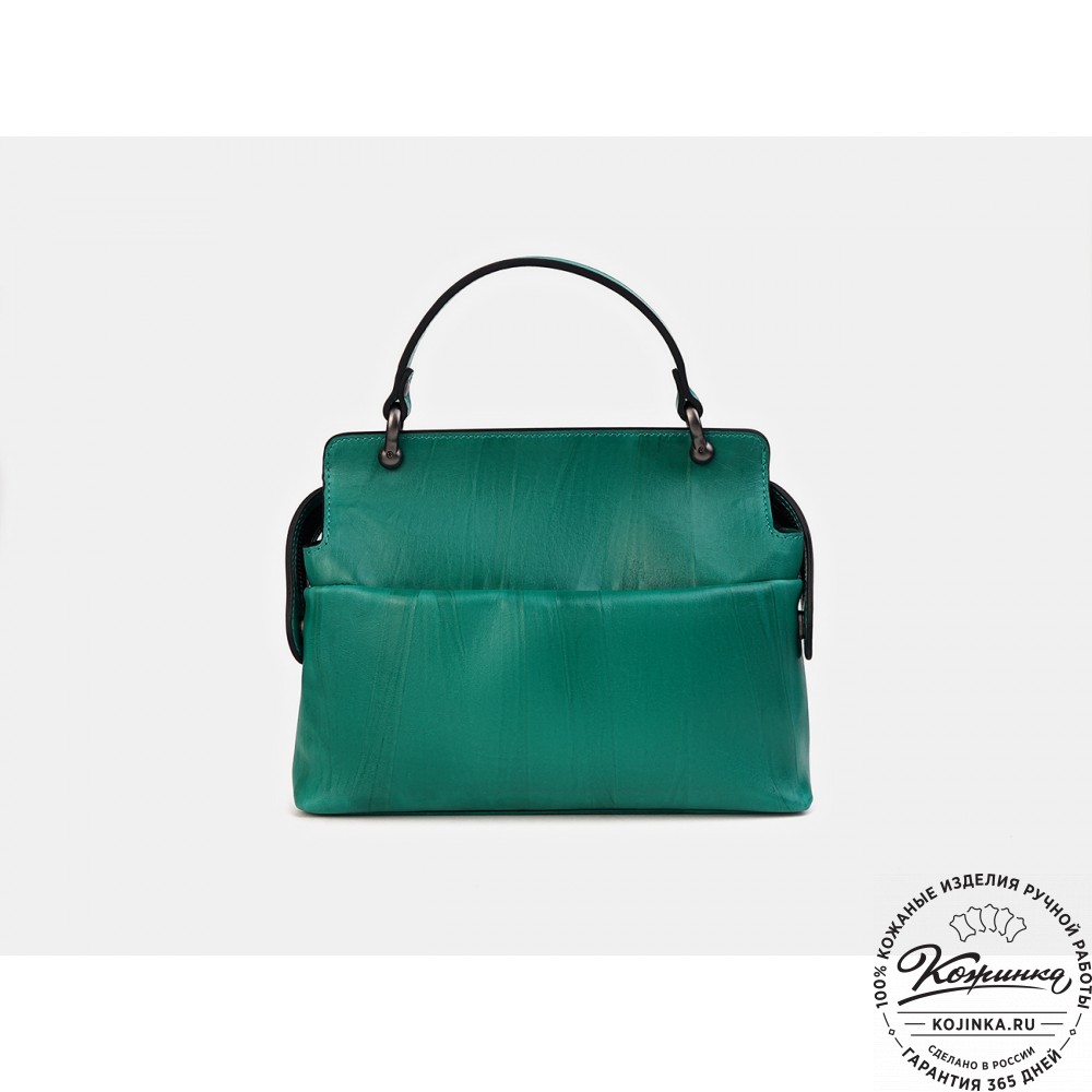 Женская кожаная сумка "Орнелла" (зелёная)